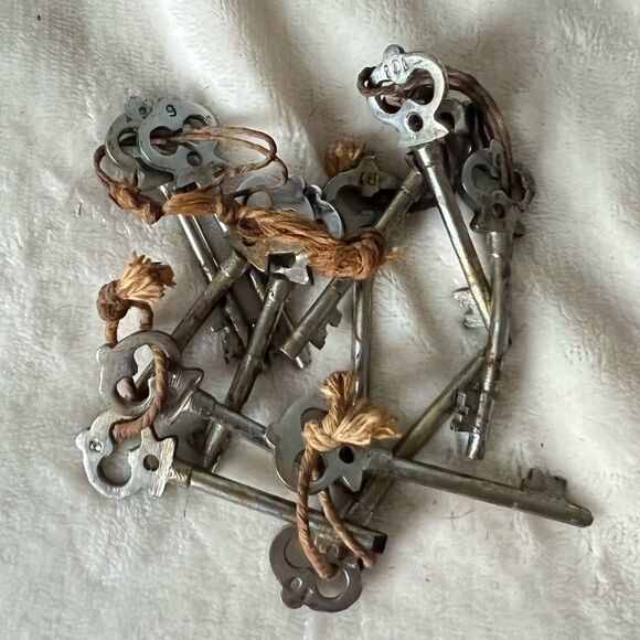 Set of 12 Skeleton Keys with Matching Numbers on Paired  Keys - Picture 4 of 10